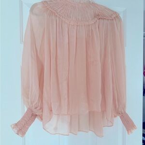 Elegant Peach Sheer Blouse